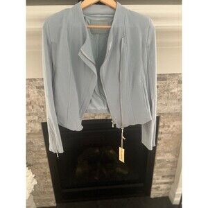 BLANKNYC Women’s Light Blue Asymmetrical Zip Moto Jacket – NWT, Size Small